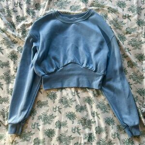Blue Women's Cropped Sweatshirt